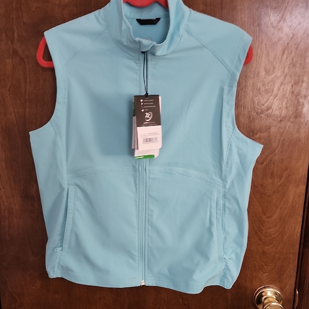 Zero Restriction Ladies Backspin Full Zipper  Sleeveless Vest in Aquatic Blue